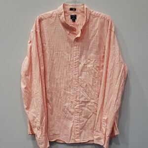 J Crew Shirt Mens 2XL Slim Orange Gingham Button Down Shirt TS12 Business Casual
